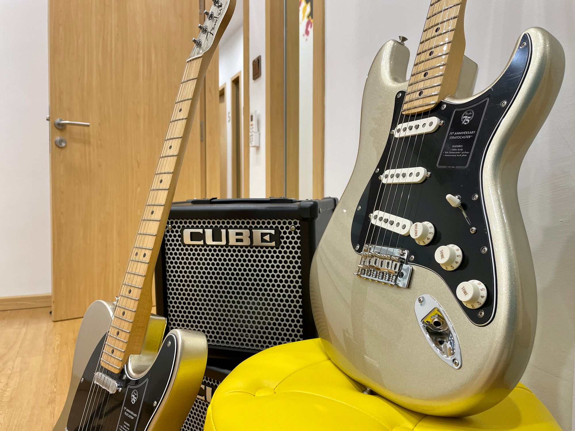 Spotlight: Fender 75th Anniversary Diamond Stratocaster and Platinum Telecaster