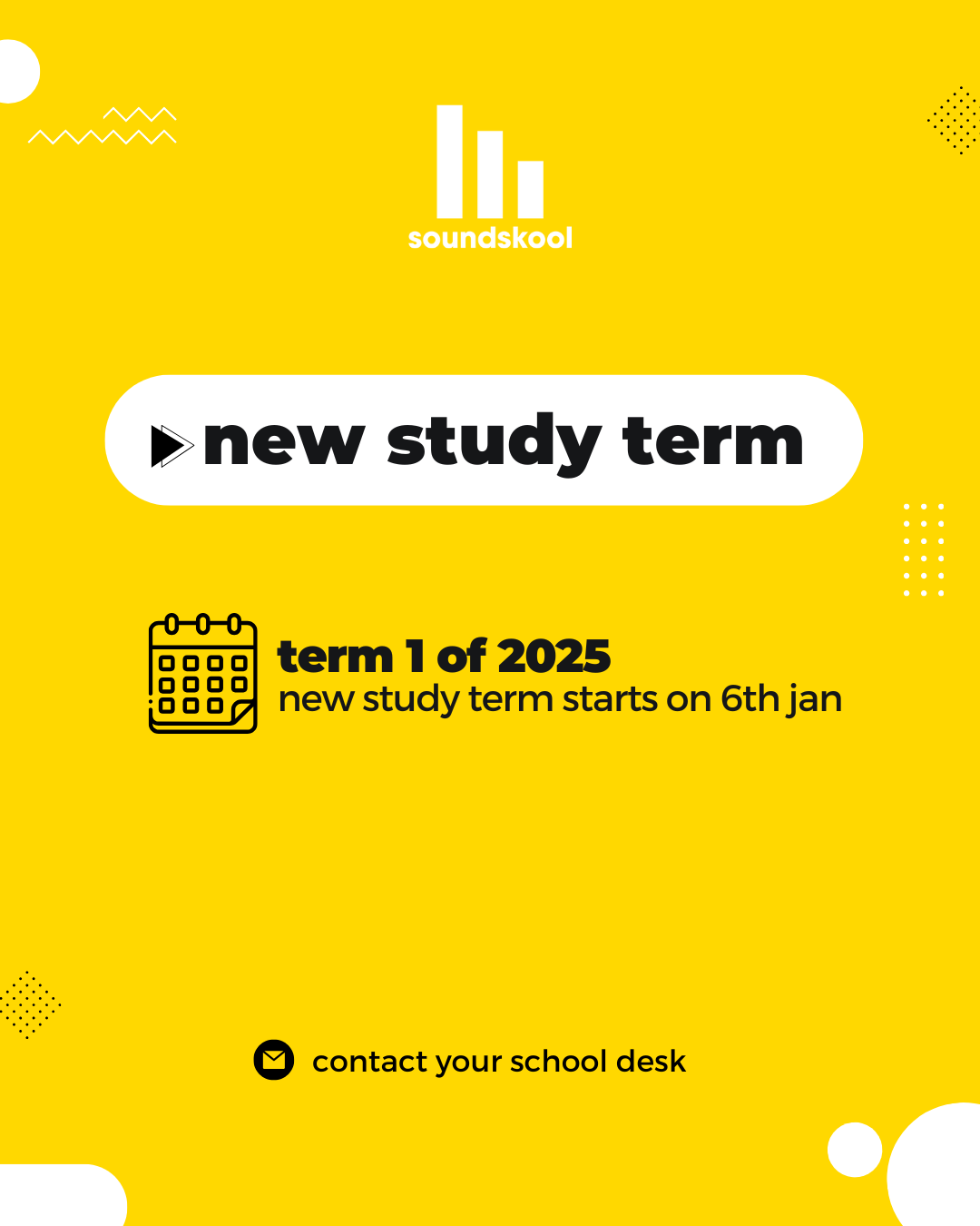 NEW STUDY TERM  - Term I OF 2025