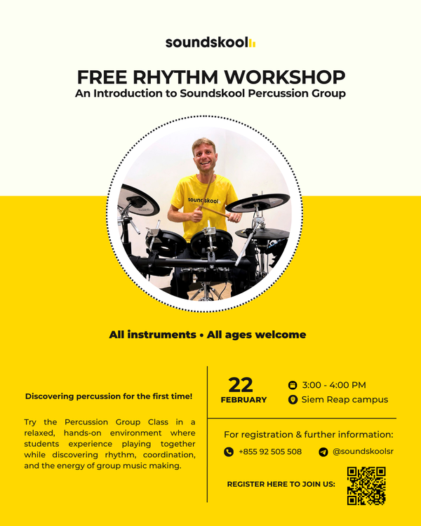 Free Rhythm Workshop: An Introduction to Soundskool’s Percussion Group